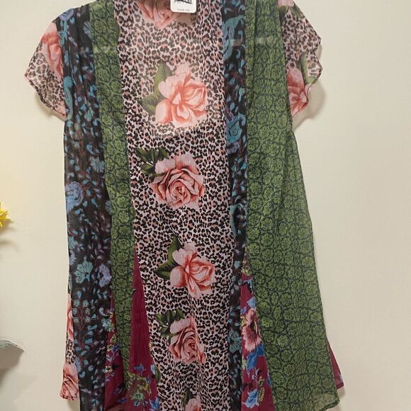 New with tag Free People NWT Size XS Toni Printed Mini/ Tunic mini dress - Picture 7 of 11